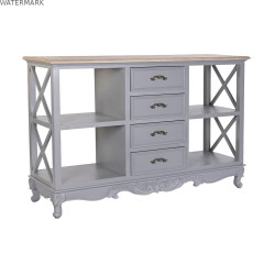 Buffet DKD Home Decor 132 x 40 x 84.5 cm 132 x 40 x 84,5 cm Naturel Gris Bois de paulownia Bois MDF