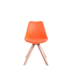 Lot de 4 chaises Toulouse simili cuir Natura Square orange