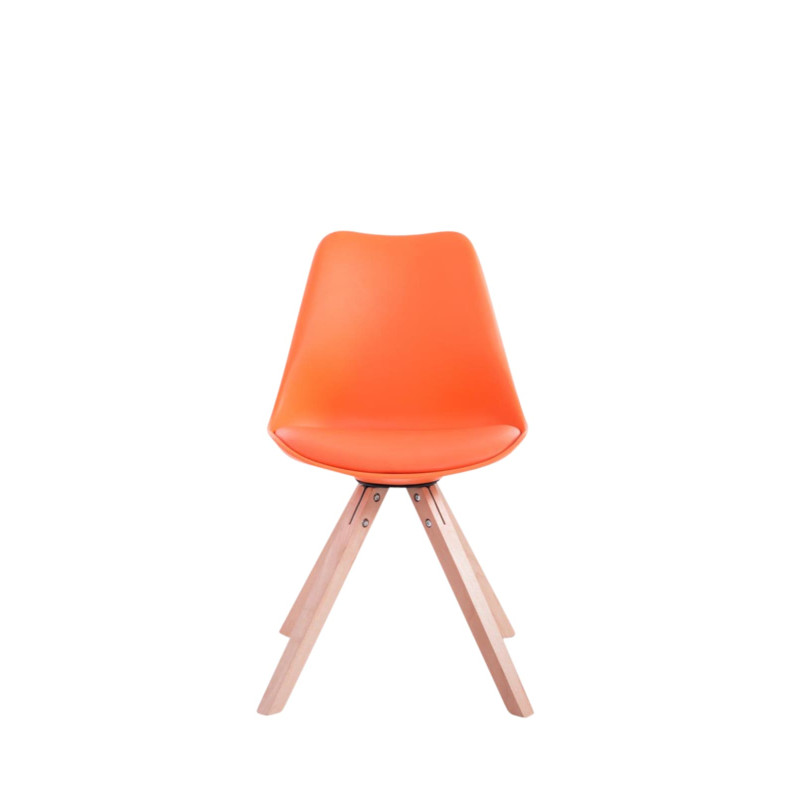 Lot de 4 chaises Toulouse simili cuir Natura Square orange