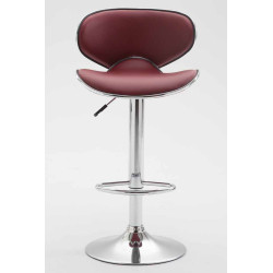Lot de 2 tabourets de bar Las Vegas V2 simili cuir chrome bordeaux rouge