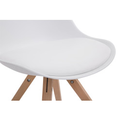 Lot de 4 chaises Toulouse simili cuir Natura Square blanc