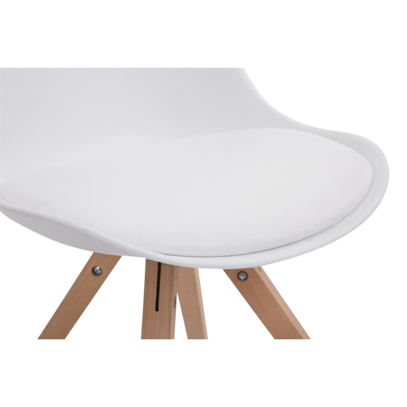 Lot de 4 chaises Toulouse simili cuir Natura Square blanc