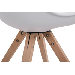 Lot de 4 chaises Toulouse simili cuir Natura Square blanc