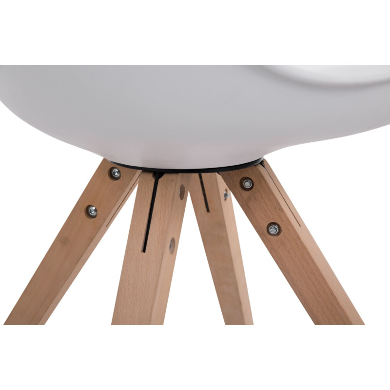 Lot de 4 chaises Toulouse simili cuir Natura Square blanc