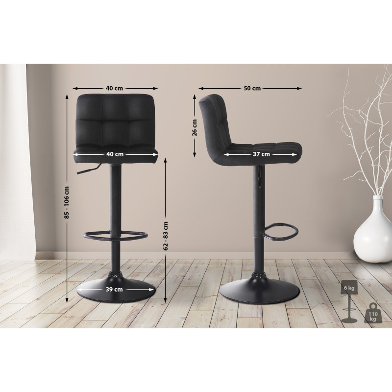 Tabouret de bar en velours Feni
