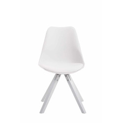 Lot de 4 chaises Toulouse simili cuir blanc Carré blanc