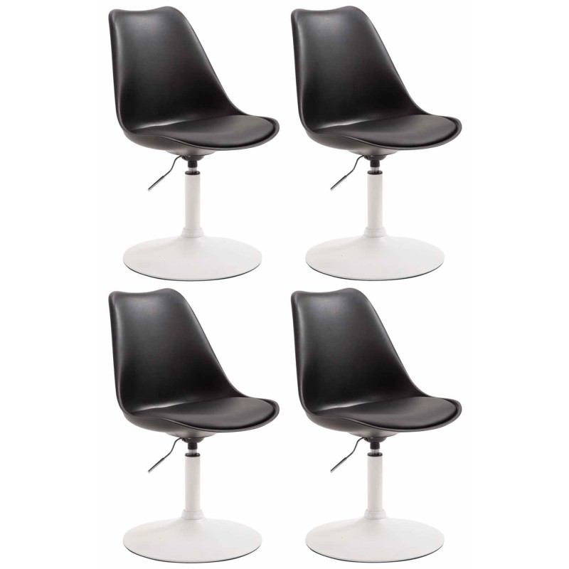 Lot de 4 chaises de salle à manger Maverick W en plastique noir