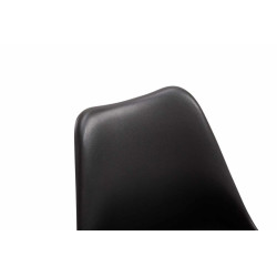 Lot de 4 chaises de salle à manger Maverick W en plastique noir