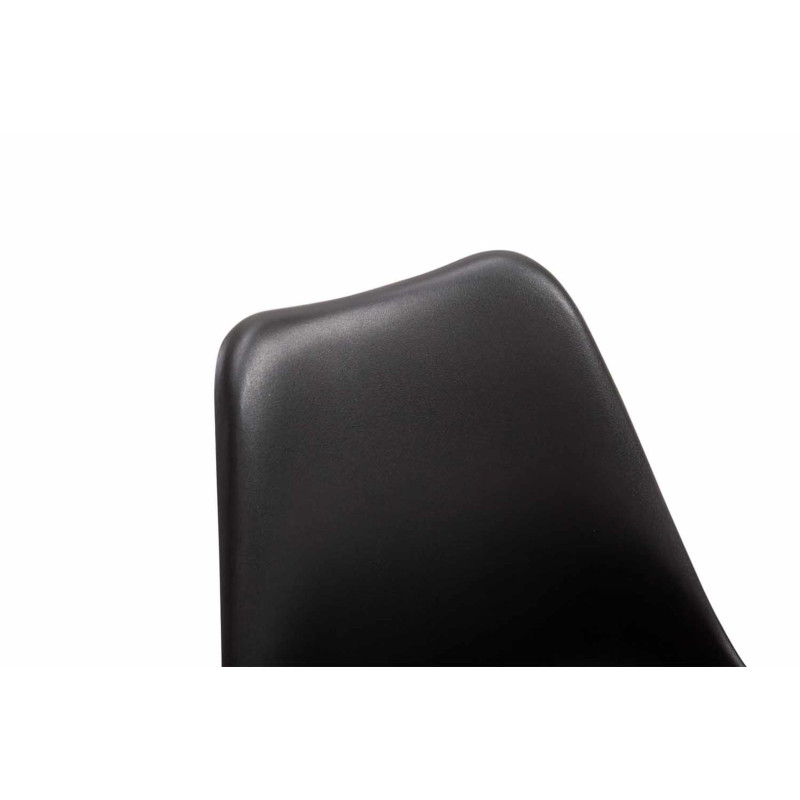 Lot de 4 chaises de salle à manger Maverick W en plastique noir