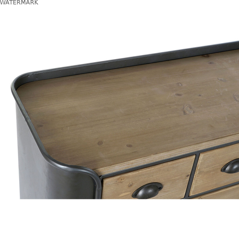 Commode DKD Home Decor Gris Naturel Métal Sapin Loft 97 x 37 x 79 cm