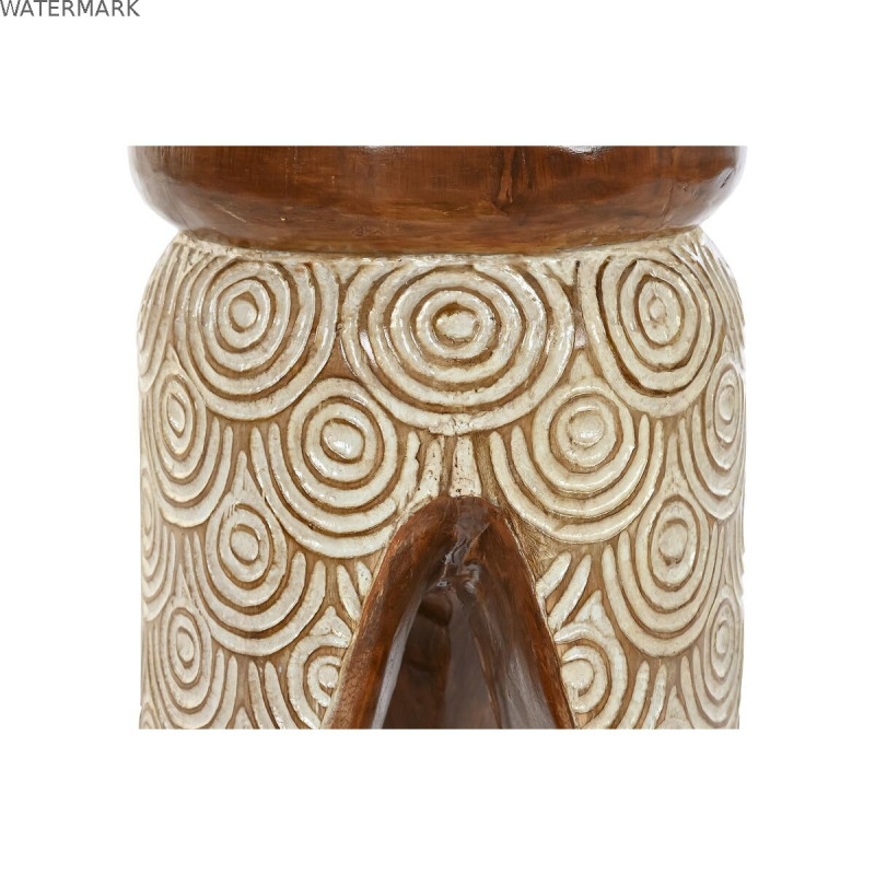 Table d'appoint DKD Home Decor Naturel Blanc Bois d'albassia (29 x 29 x 49 cm) (30 x 30 x 50 cm)