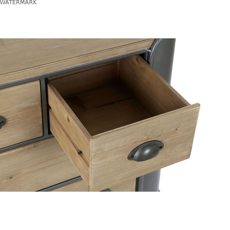 Commode DKD Home Decor Gris Naturel Métal Sapin Loft 97 x 37 x 79 cm