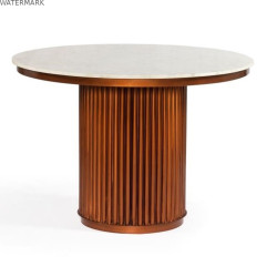 Table de Salle à Manger DKD Home Decor Métal Marbre (110 x 110 x 76 cm)