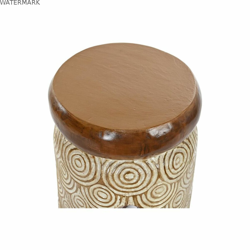 Table d'appoint DKD Home Decor Naturel Blanc Bois d'albassia (29 x 29 x 49 cm) (30 x 30 x 50 cm)