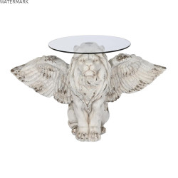 Table d'appoint DKD Home Decor Gris Verre Magnésium 96 x 52 x 62 cm