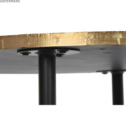 Table Basse DKD Home Decor Glamour Noir Doré Bois Métal 85 x 85 x 45 cm