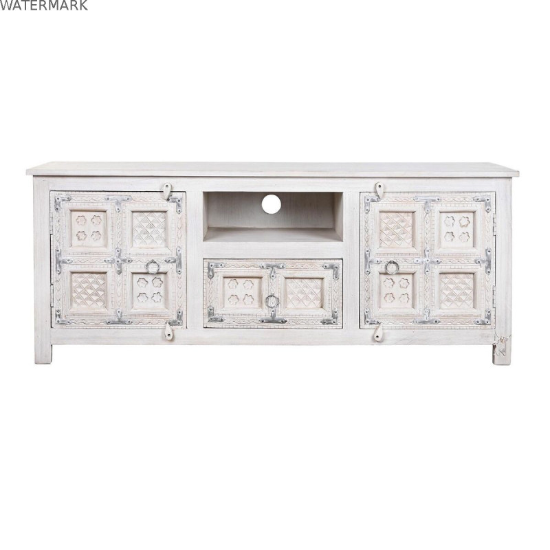 Meubles de télévision DKD Home Decor Blanc Bois Bois de manguier 151 x 40 x 60 cm