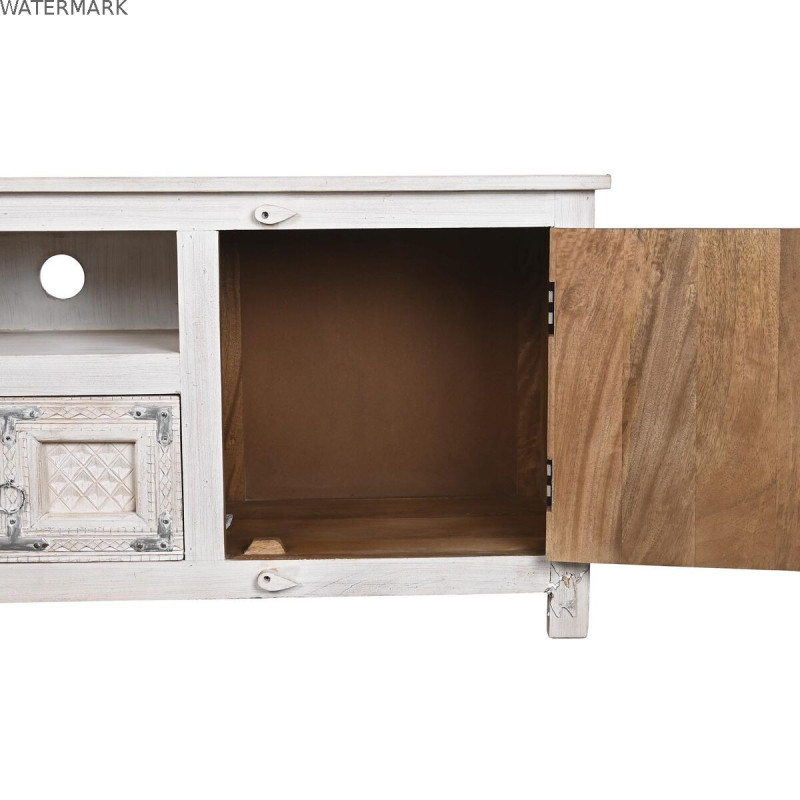Meubles de télévision DKD Home Decor Blanc Bois Bois de manguier 151 x 40 x 60 cm
