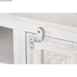 Meubles de télévision DKD Home Decor Blanc Bois Bois de manguier 151 x 40 x 60 cm