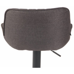 Lot de 2 tabourets de bar Lentini tissu noir gris foncé