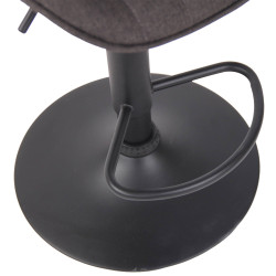 Lot de 2 tabourets de bar Lentini tissu noir gris foncé
