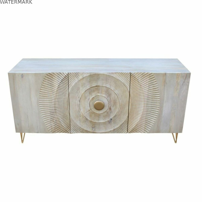 Buffet DKD Home Decor 160 x 45 x 75 cm Doré Métal Blanc Bois de manguier Buffet DKD Home Decor 160 x 45 x 75 cm Doré Métal Blanc Bois de manguier