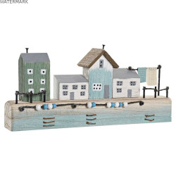 Figurine Décorative DKD Home Decor Bleu 38,5 x 5,8 x 17,2 cm Naturel Port
