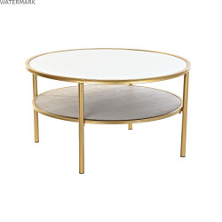 Table Basse DKD Home Decor Glamour Doré Métal Miroir 87 x 87 x 48 cm