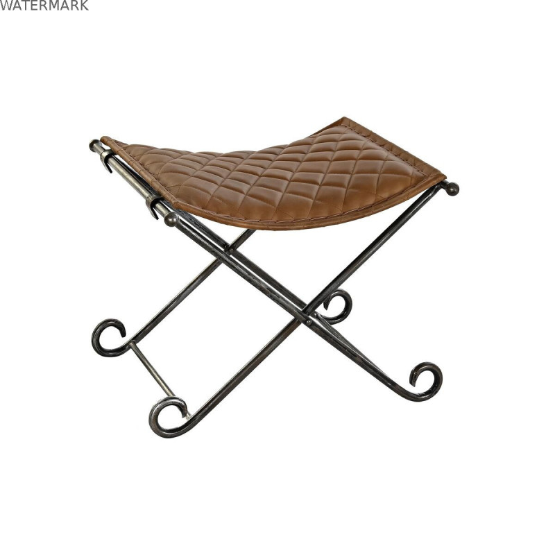 Banc de Pied de Lit DKD Home Decor Noir Métal Marron Cuir (53 x 45 x 44 cm) Banc de Pied de Lit DKD Home Decor Noir Métal Marron Cuir (53 x 45 x 44 cm)