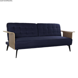 Canapé Convertible DKD Home Decor Bleu Marron Noir Métal Moderne Urbaine 203 x 87 x 81 cm