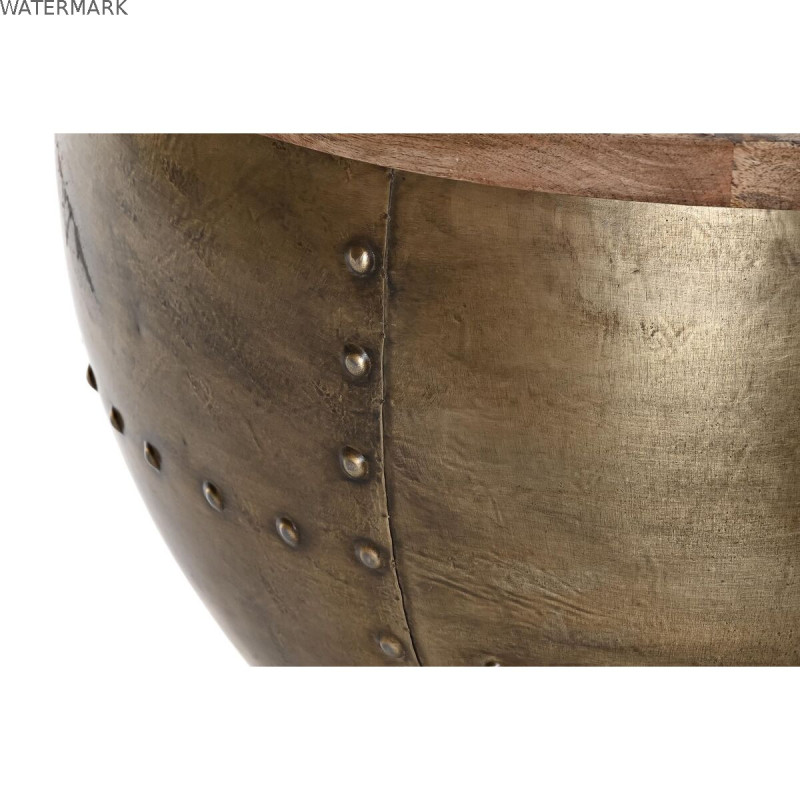 Table Basse DKD Home Decor Glamour Marron Doré Métal Bois de manguier 68 x 68 x 44 cm