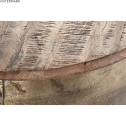 Table Basse DKD Home Decor Glamour Marron Doré Métal Bois de manguier 68 x 68 x 44 cm