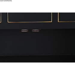 Caisson à Tiroirs DKD Home Decor Noir Doré Sapin Bois MDF Oriental 63 x 28 x 101 cm