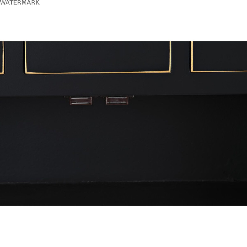 Caisson à Tiroirs DKD Home Decor Noir Doré Sapin Bois MDF Oriental 63 x 28 x 101 cm