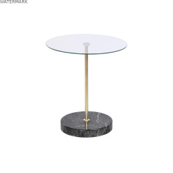Table d'appoint DKD Home Decor Noir Transparent Doré Verre Acier 45 x 45 x 50 cm
