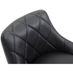 Tabouret de bar Lazio similicuir chromé noir