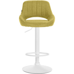 Tabouret de bar Milet tissu blanc vert