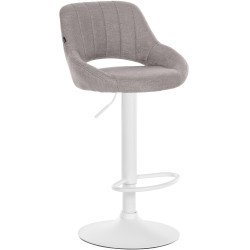 Tabouret de bar Milet tissu blanc gris
