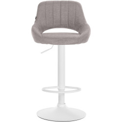 Tabouret de bar Milet tissu blanc gris