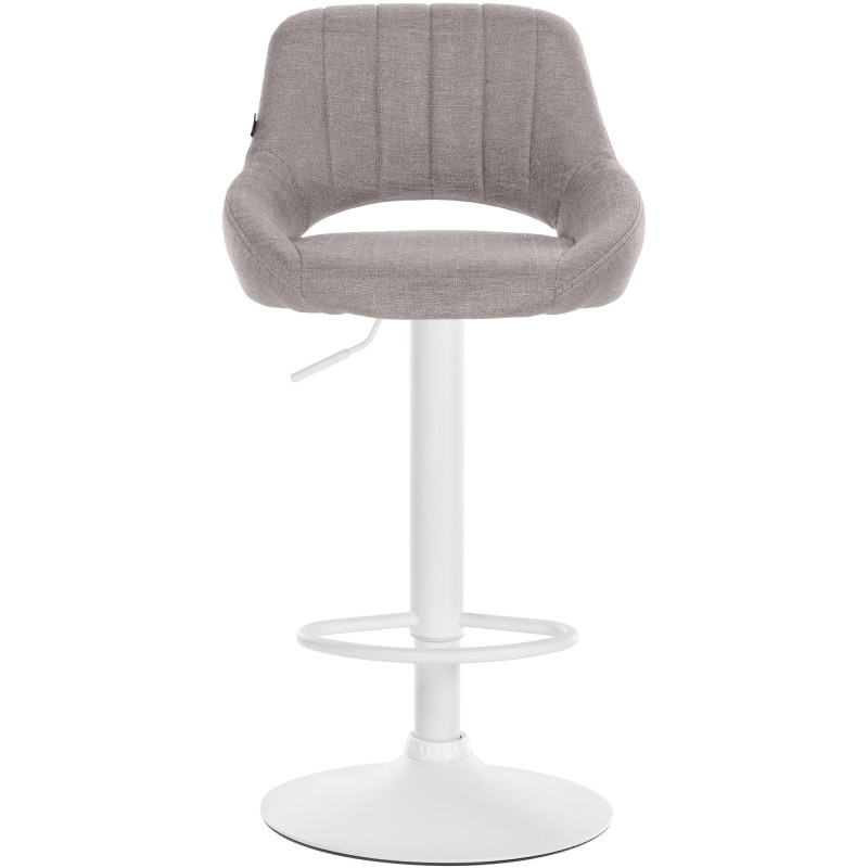 Tabouret de bar Milet tissu blanc gris