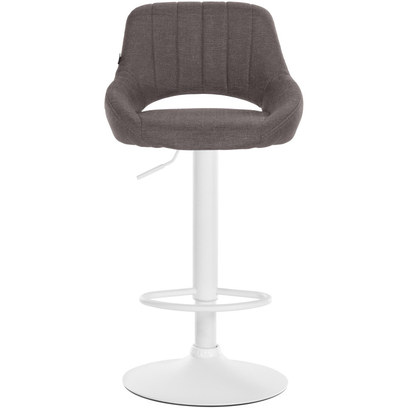 Tabouret de bar Milet tissu blanc gris foncé