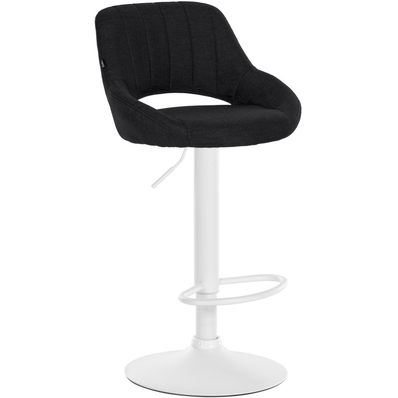 Tabouret de bar Milet tissu blanc noir