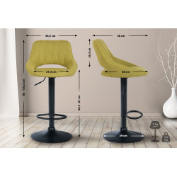 Tabouret de bar Milet tissu...
