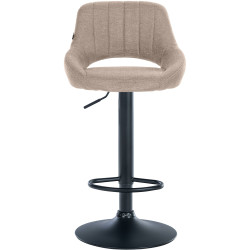 Tabouret de bar Milet tissu noir taupe