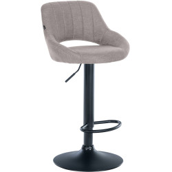 Tabouret de bar Milet tissu noir gris