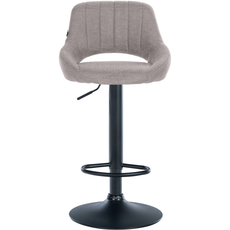 Tabouret de bar Milet tissu noir gris