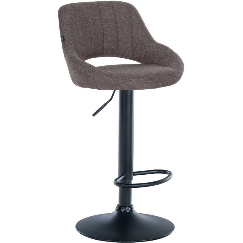 Tabouret de bar Milet tissu noir gris foncé