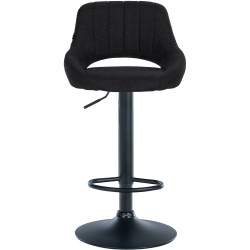 Tabouret de bar Milet tissu noir noir