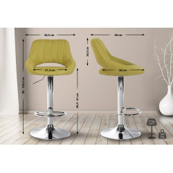 Tabouret de bar Milet tissu...