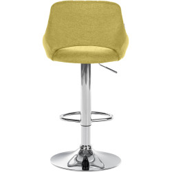 Tabouret de bar Milet tissu vert chrome